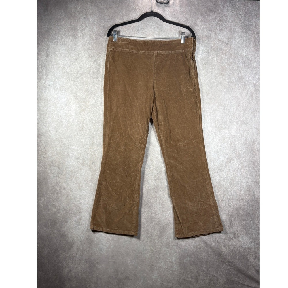 Free People Corduroy Pants Womens Size Medium Brown Flare Boho Side Zip Stretch